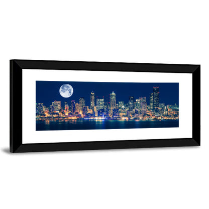 Seattle Skyline at Night Wall Art