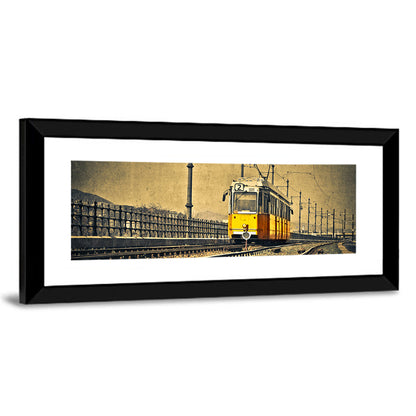 Yellow Tram No. 2 on Tracks Wall Art