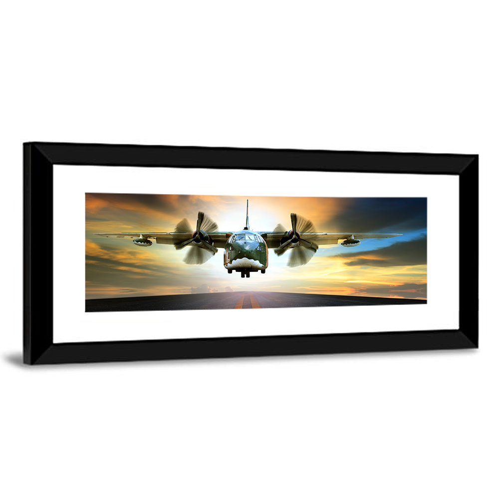 Vintage Military Transport Plane Wall Art