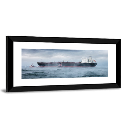 Rescue Helicopter Over Cargo Ship Wall Art