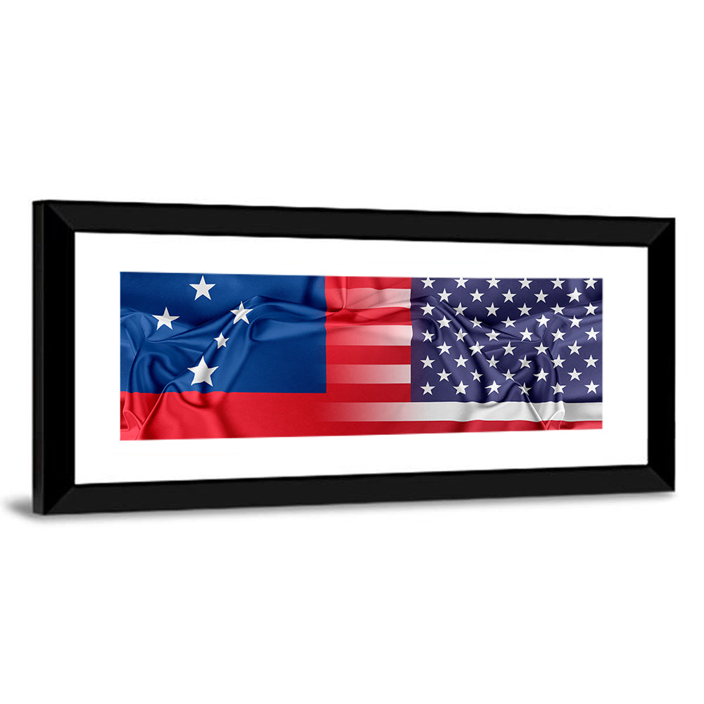 Samoa and USA Flag Blend Wall Art