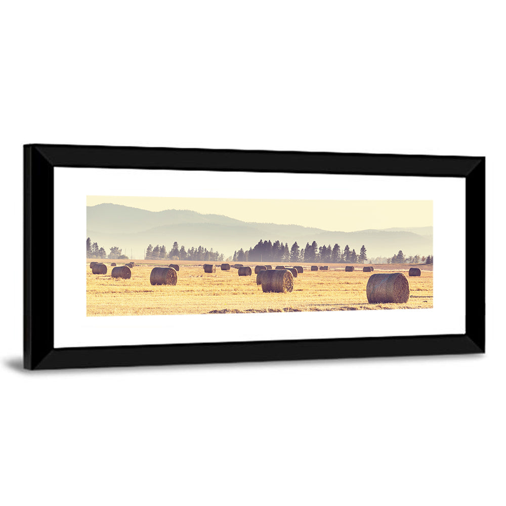 Golden Hay Bales Field Wall Art