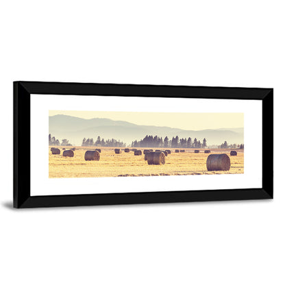 Golden Hay Bales Field Wall Art