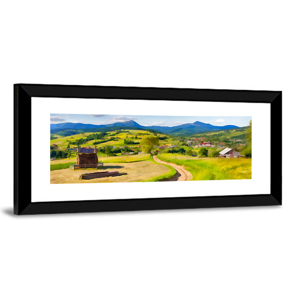 Summer Mountain Village Wall Art