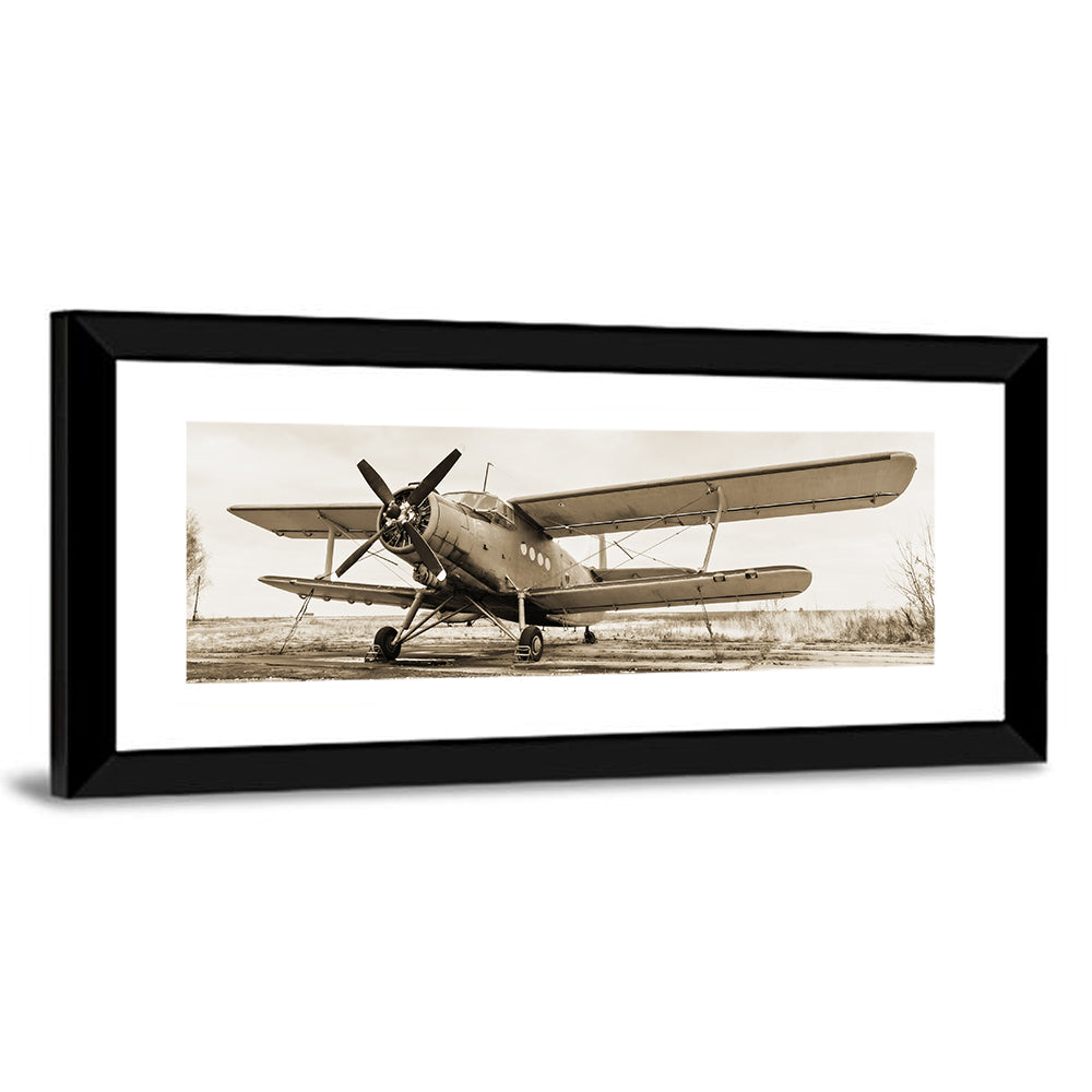 Vintage Biplane Closeup Wall Art