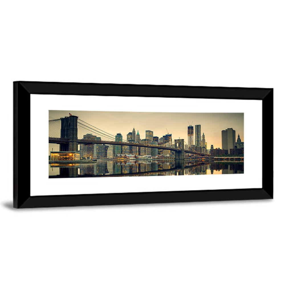 Brooklyn Bridge at Dusk, Manhattan Skyline Wall Art