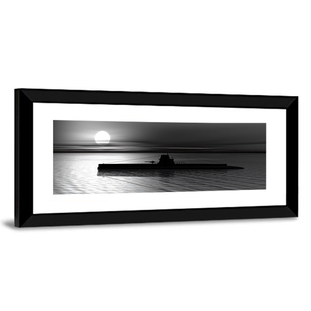 Submarine Silhouette at Dusk Wall Art