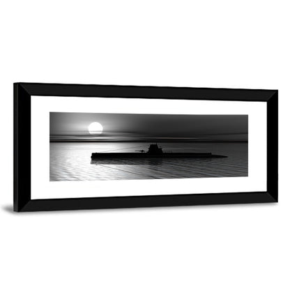 Submarine Silhouette at Dusk Wall Art