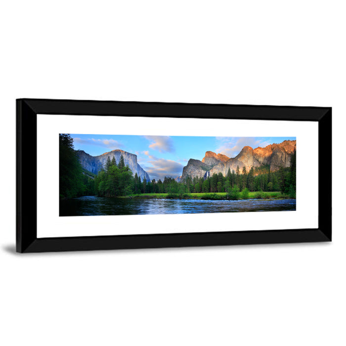 Yosemite Valley Golden Hour Vista Wall Art as a framed print