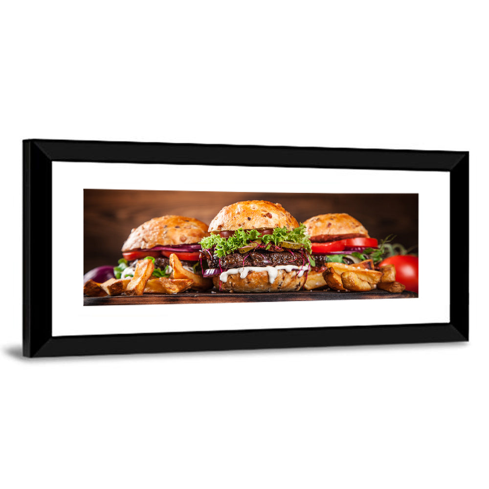 Rustic Homemade Burger Trio Wall Art