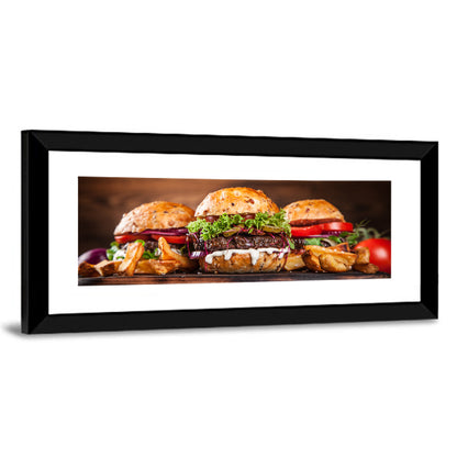 Rustic Homemade Burger Trio Wall Art