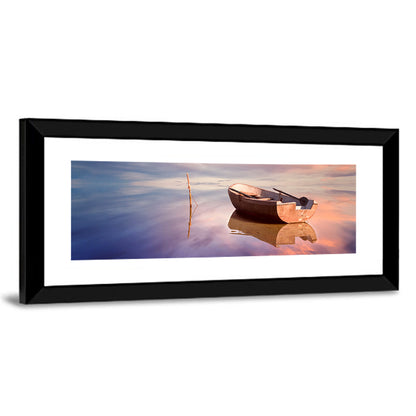 Lonely Boat at Sunset Wall Art