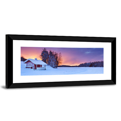 Lapland Sunrise Over Frozen Lake Wall Art