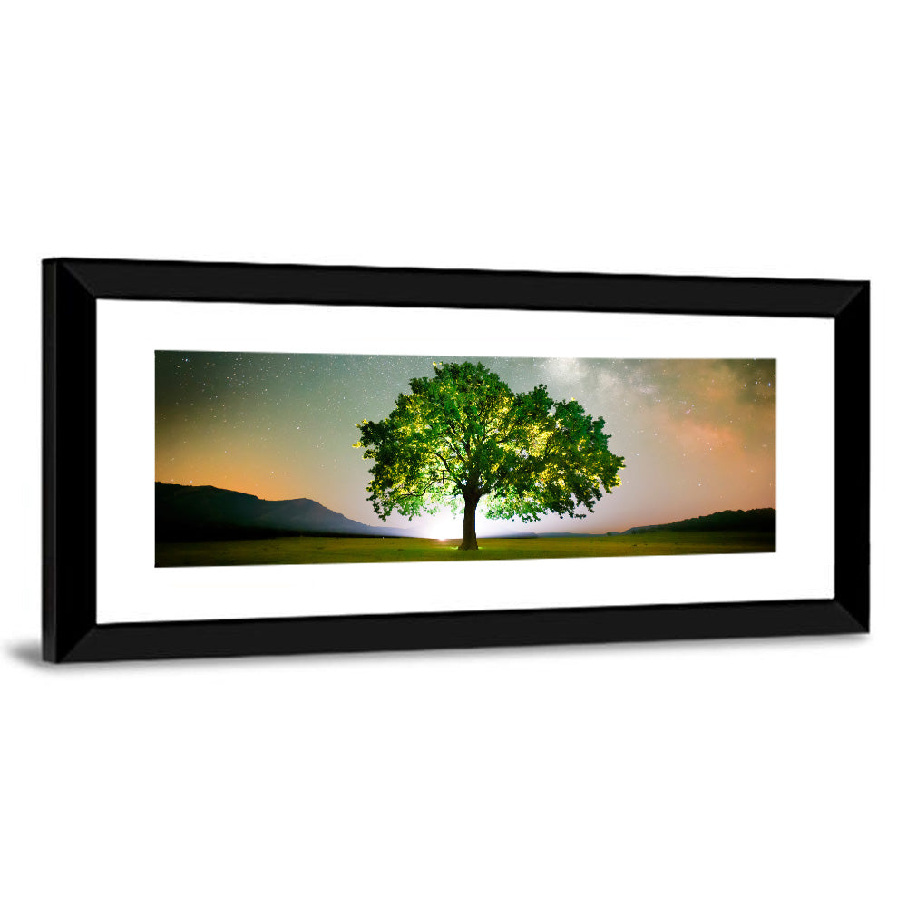 Lone Tree Under Milky Way Wall Art