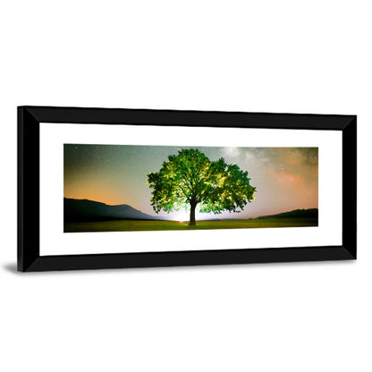 Lone Tree Under Milky Way Wall Art