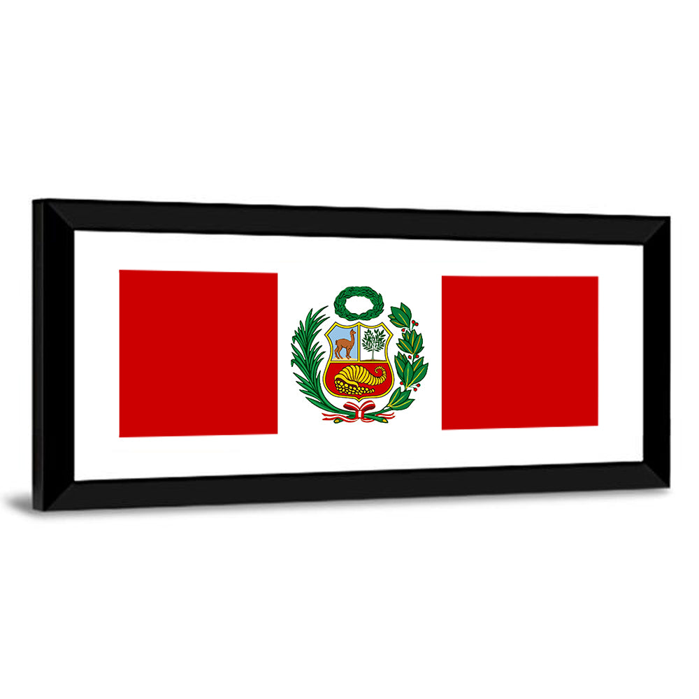Peruvian Flag with Coat of Arms Wall Art