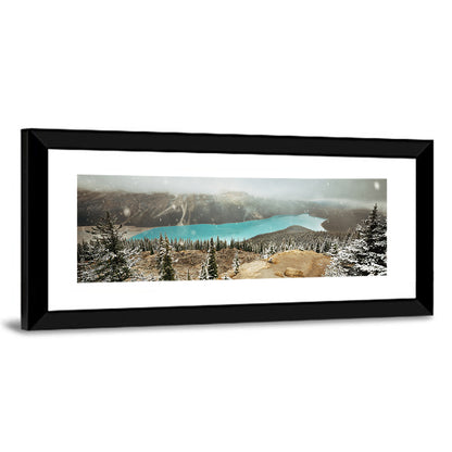 Peyto Lake In Winter Wall Art