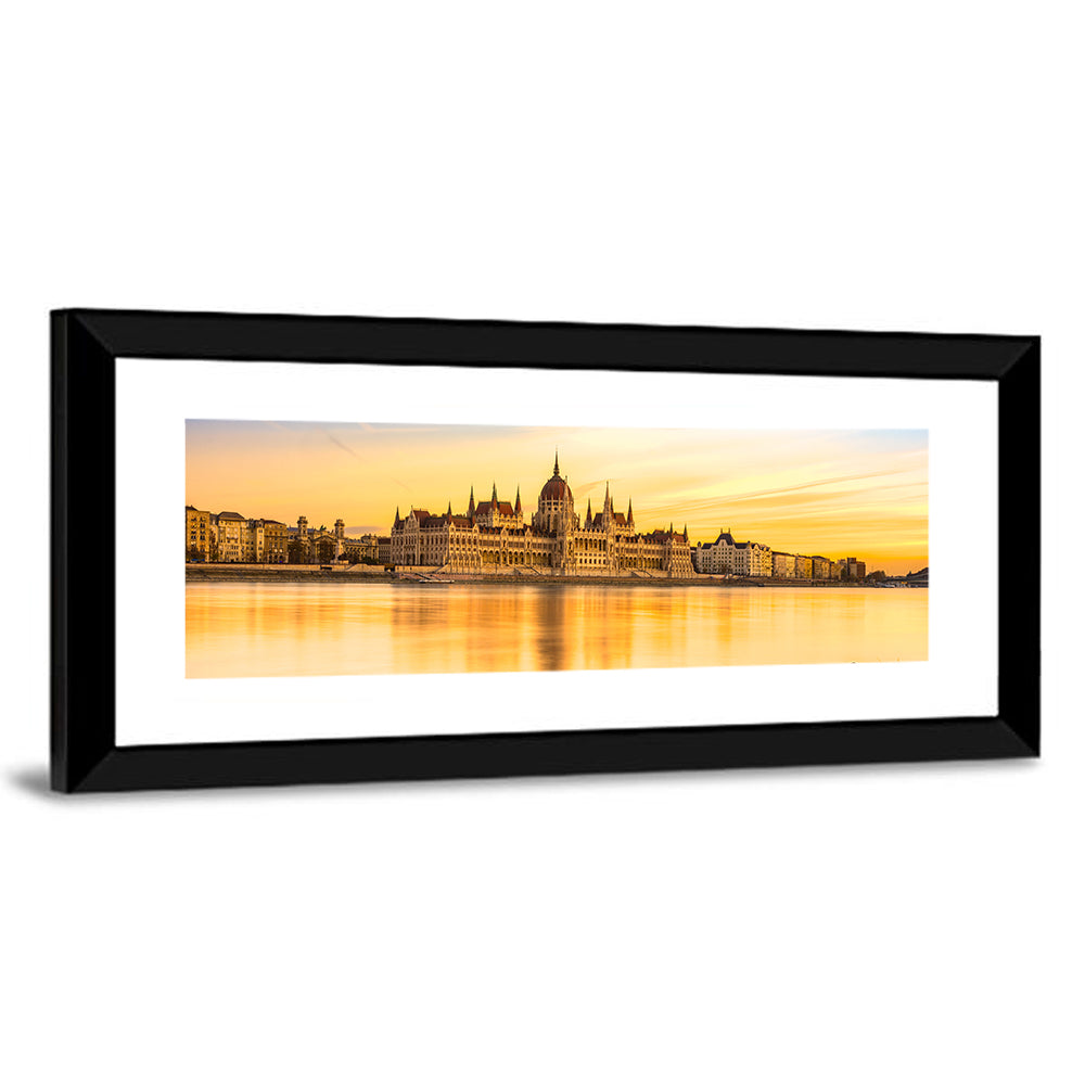 Budapest Parliament at Golden Hour Wall Art
