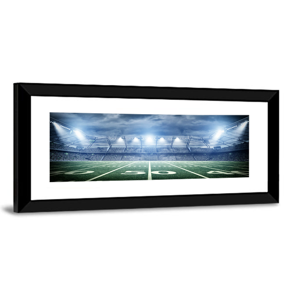 Floodlit Soccer Stadium at Night Wall Art