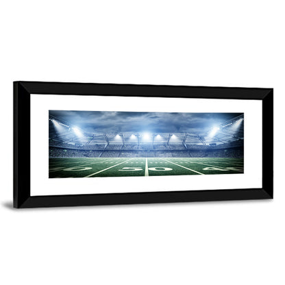Floodlit Soccer Stadium at Night Wall Art
