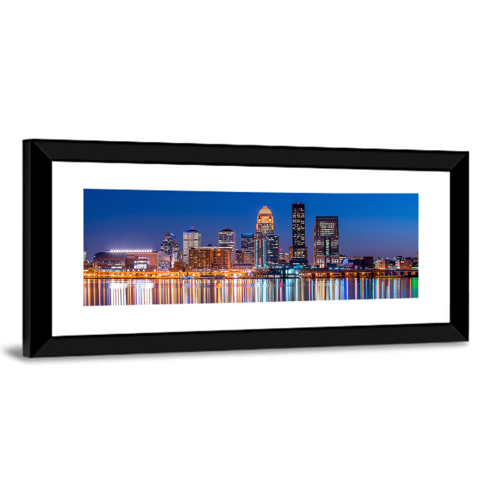 Downtown Louisville Skyline at Night Wall Art