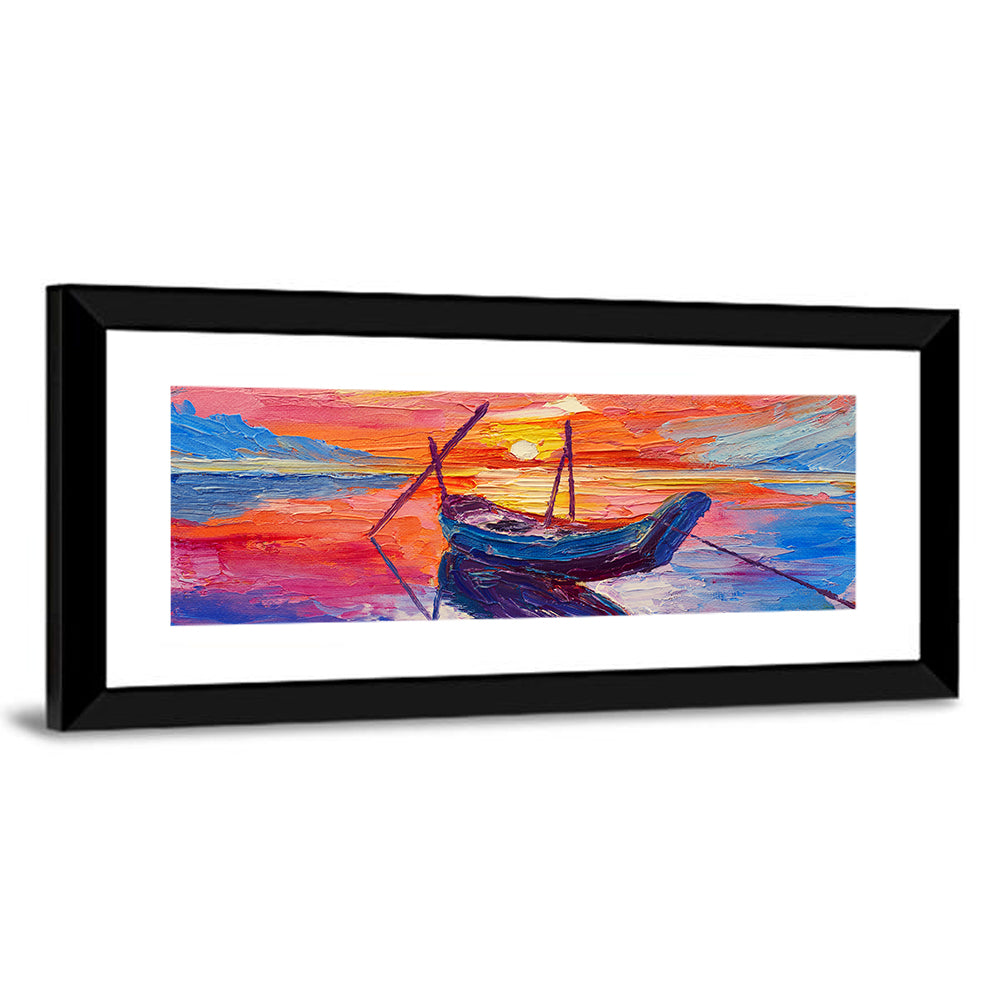 Fishing Boats at Sunset Wall Art