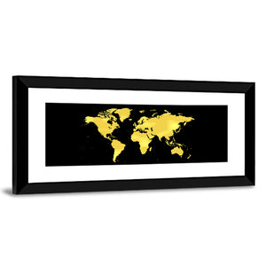 Golden World Map Wall Art