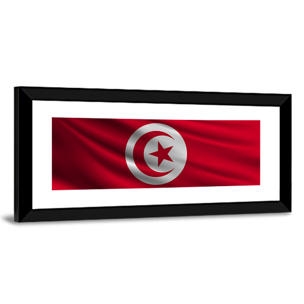 Tunisia Flag with Crescent and Star Wall Art