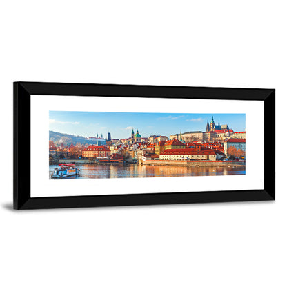 Prague Riverside Skyline Wall Art