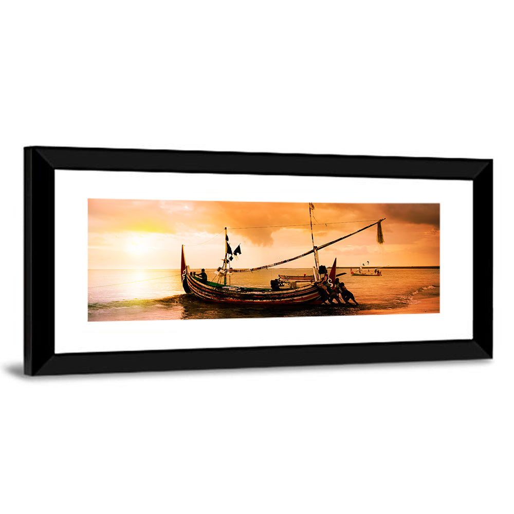 Fishing Boat on Bali Beach Wall Art