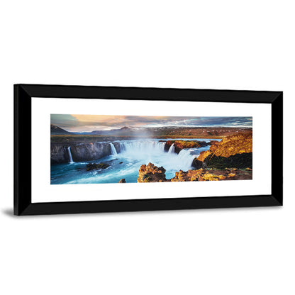 Godafoss Waterfall at Golden Hour Wall Art