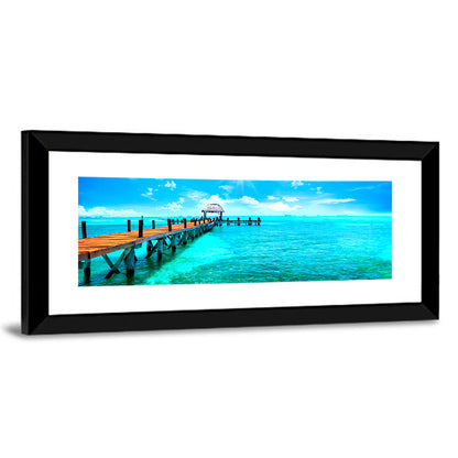 Wooden Jetty Near Cancun Wall Art