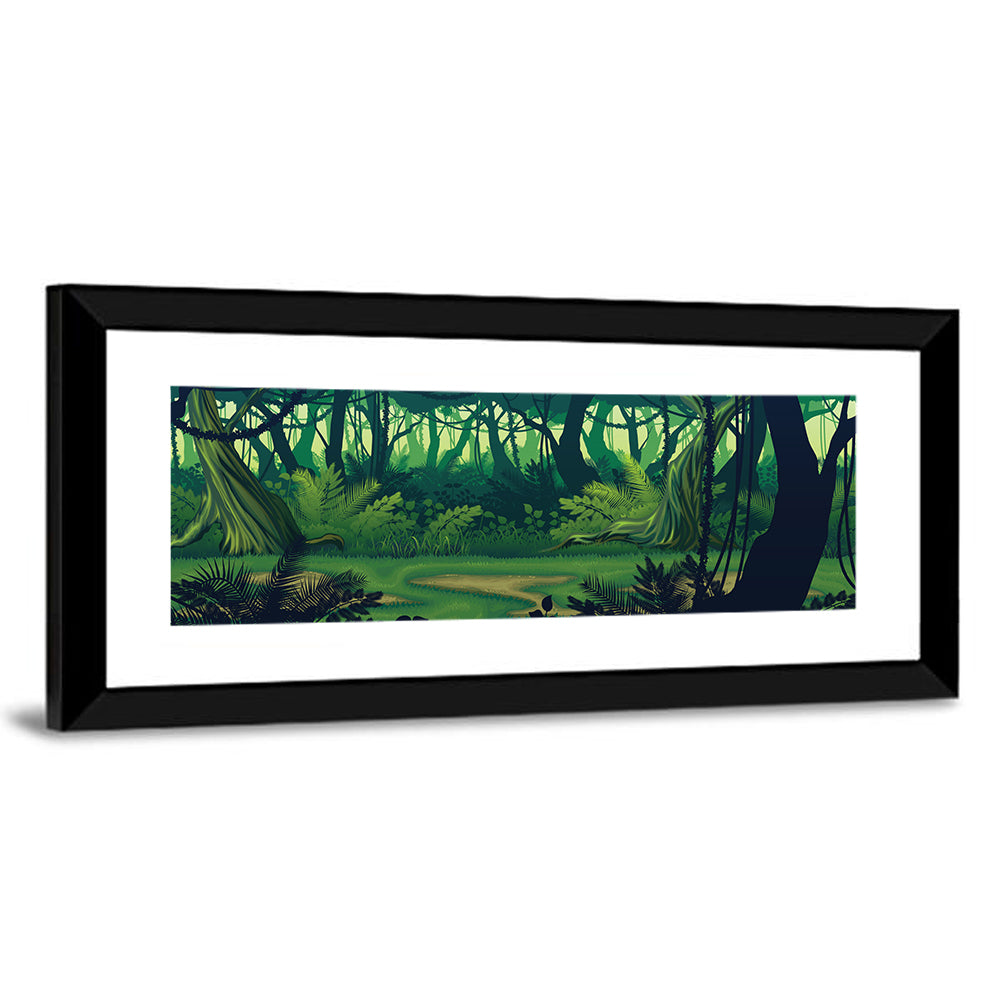 Seamless Jungle Forest Wall Art