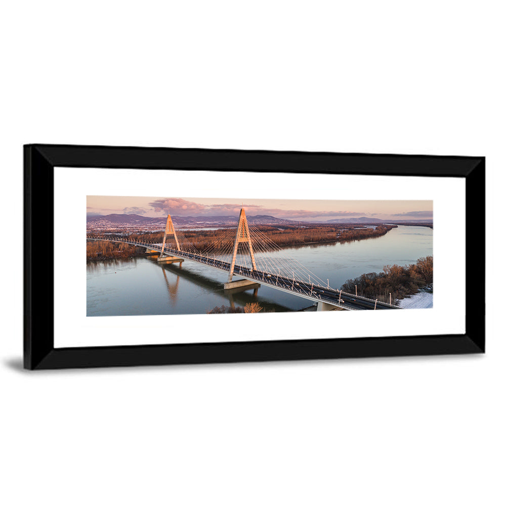 Megyeri Bridge At Dusk Wall Art