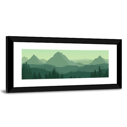 Green Mountain Silhouette Wall Art