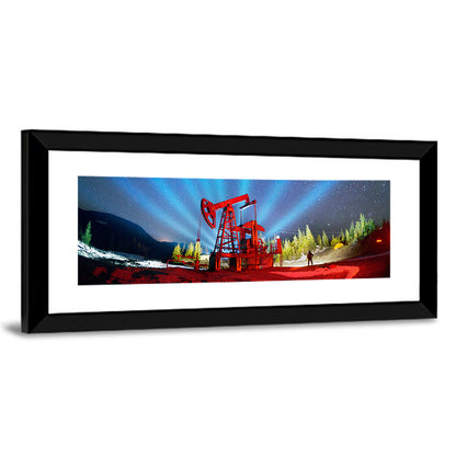 Starry Night Oil Pump Jack Wall Art