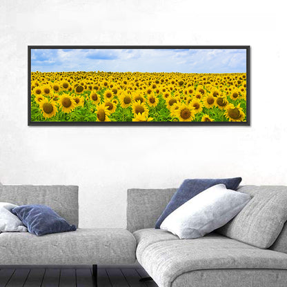 Sunflower Field Under Blue Sky Wall Art