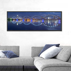 Riga Rail Bridge At Night Wall Art