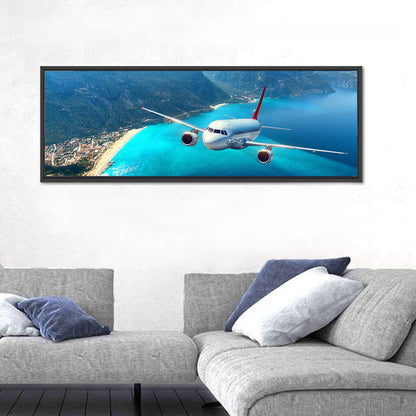 Airplane Over Turquoise Coast Wall Art