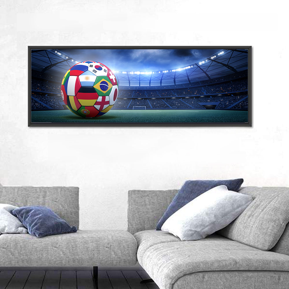 Soccer Ball on Stadium Pitch Wall Art