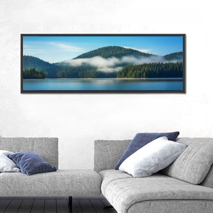 Misty Morning Over Mountain Lake Wall Art
