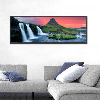 Kirkjufell Sunset with Kirkjufellsfoss Wall Art