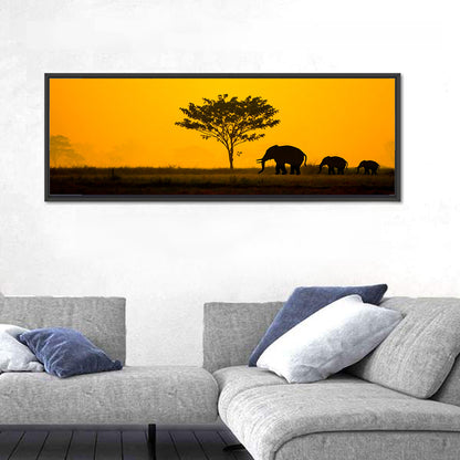 Thailand Elephant Silhouettes Wall Art