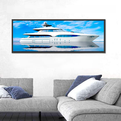 Blue Yacht Reflection Wall Art