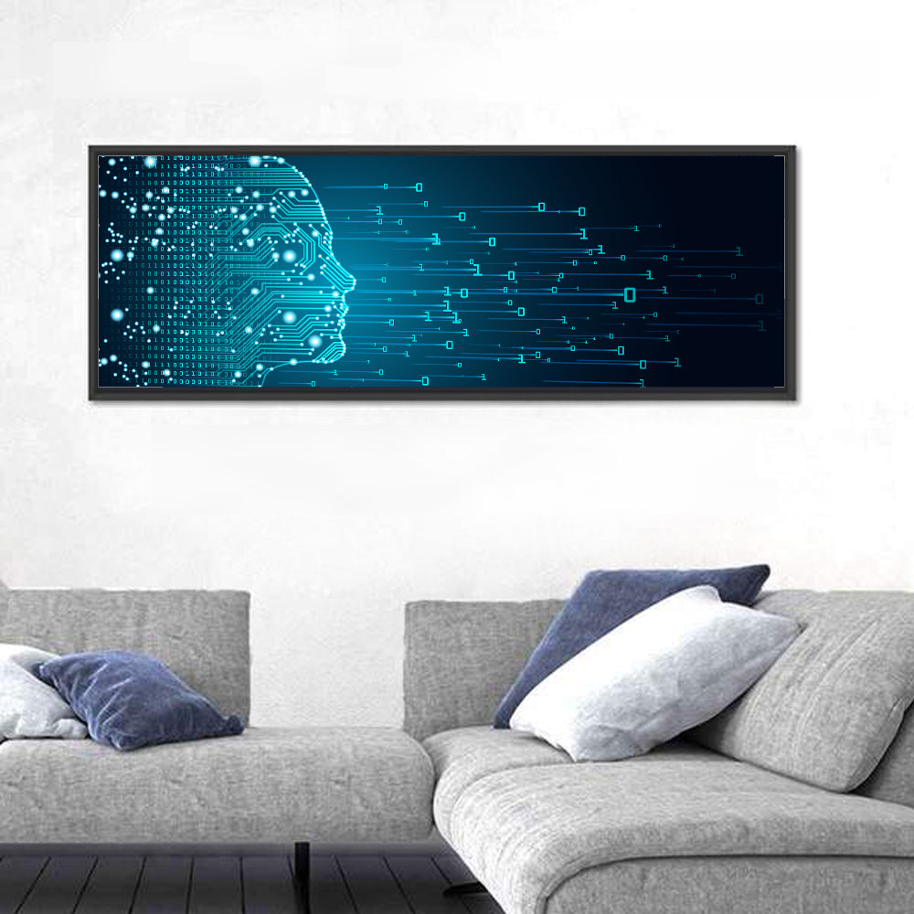 Blue Ai Head Profile Wall Art