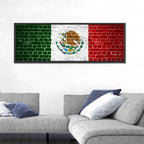 Weathered Mexico Flag with Coat of Arms Wall Art