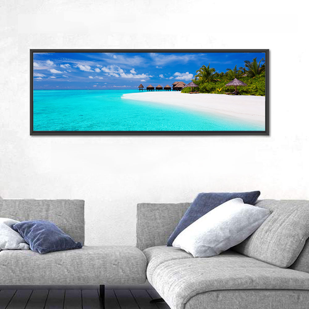 Turquoise Island with Water Bungalows Wall Art