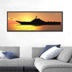 Aircraft Carrier at Sunset Wall Art