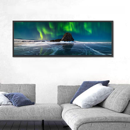 Aurora Borealis Over Frozen Lake Baikal Wall Art