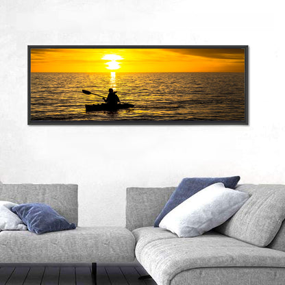Kayaker at Golden Sunset Wall Art